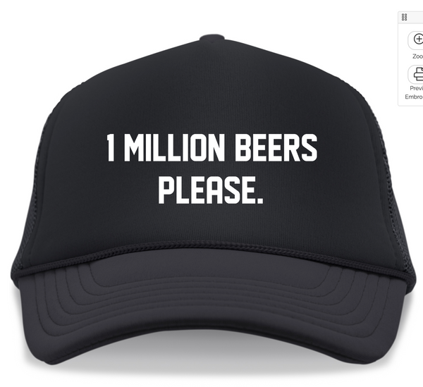 1 MILLION BEERS Official FREE TRUCKER HAT!