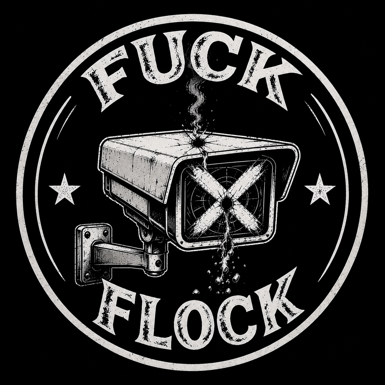 FUCK FLOCK STICKER - COVER YOUR LOCAL SURVEILLANCE CAMERA WITH THIS BAD BOY.