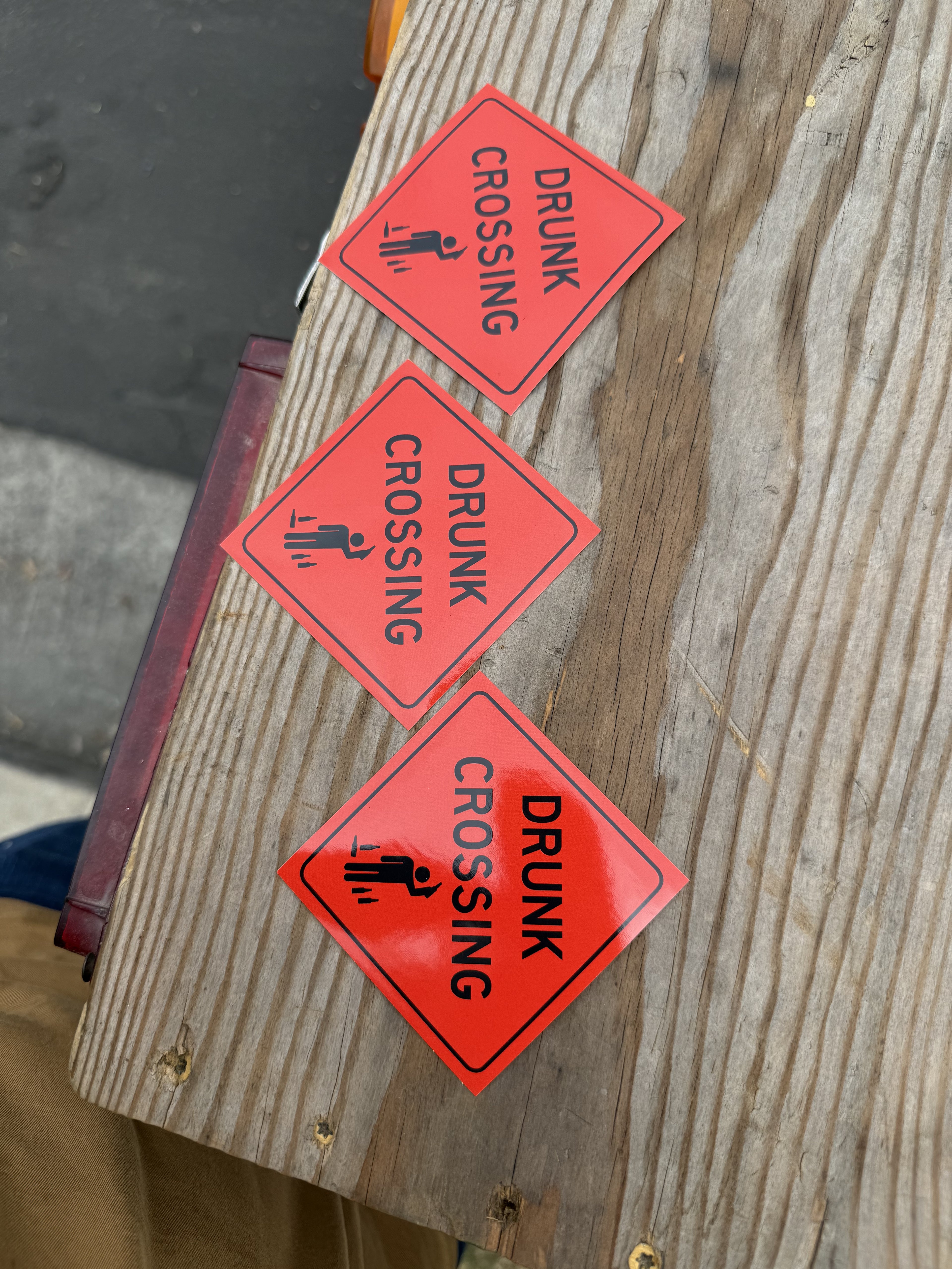 DRUNK CROSSING FUNNY FREE STICKER